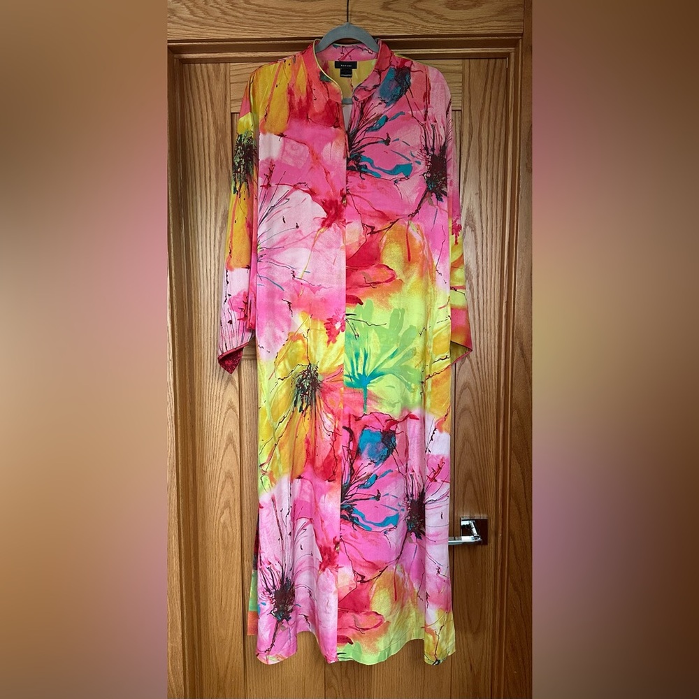Natori Vibrant Floral Maxi Caftan - Size Large 🌸🌺🌼